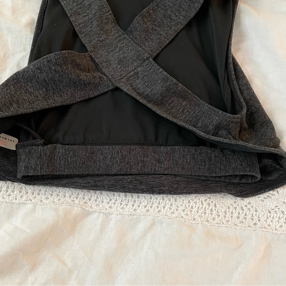 FP Movement XS Crew Neck Top with bra grey black Criss cross back - Picture 5 of 5
